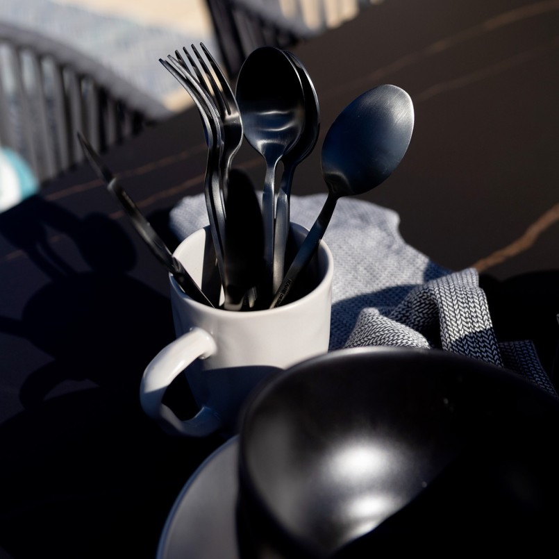Black steel cutlery - Gloria - Kare Design