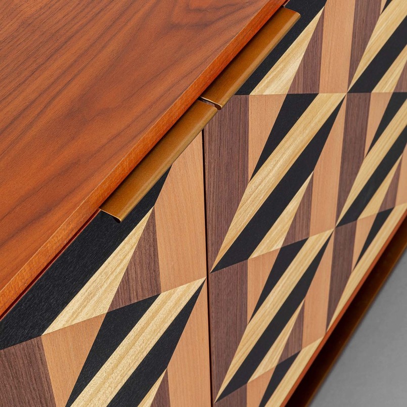 3-deurs dressoir met optische illusie - Silencio - Kare Design