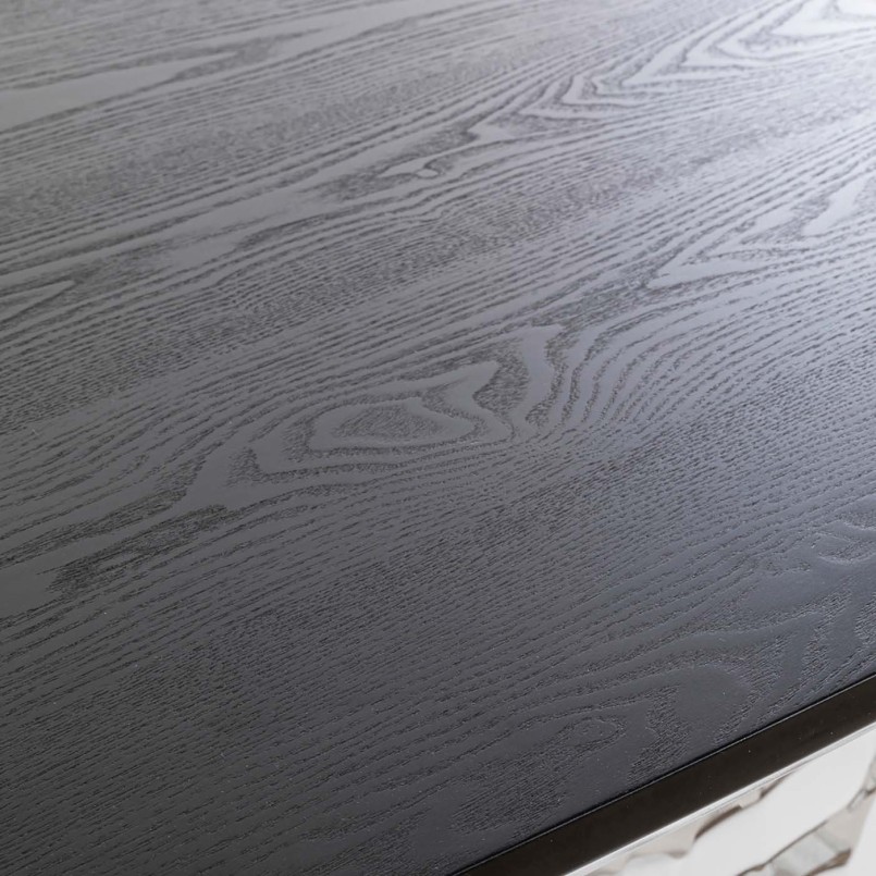 Table en frêne noir et acier chromé - Caldera - Kare Design