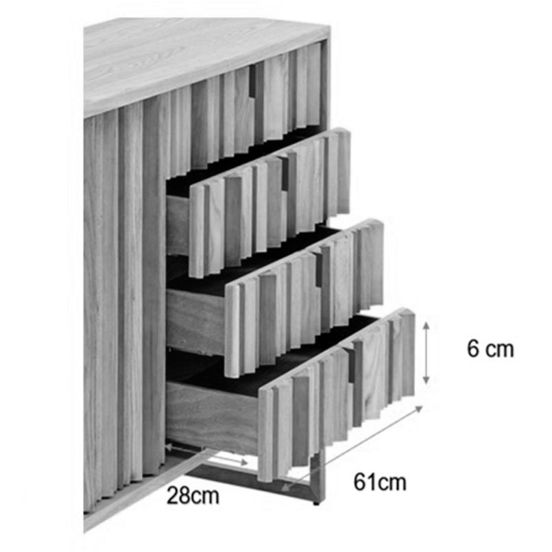 Essenhouten buffetkast - Concertina - Kare Design