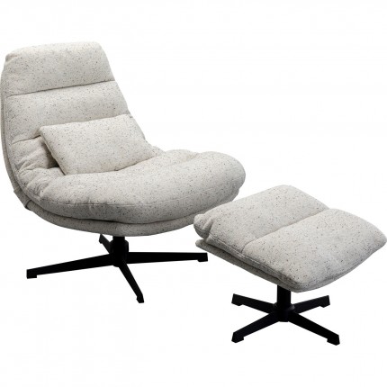 Swivel Armchair with Stool Columbia Kare Design