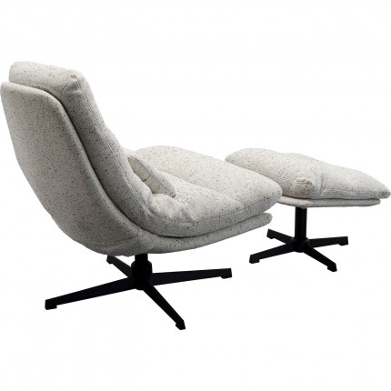 Swivel Armchair with Stool Columbia Kare Design