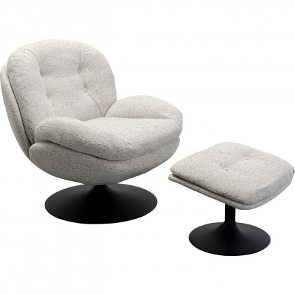 Swivel Armchair with stool Stanford Kare Design