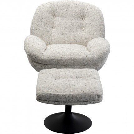 Swivel Armchair with stool Stanford Kare Design