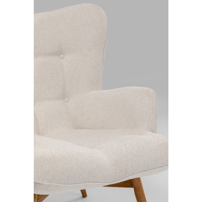 Fauteuil scandinave en tissu crème - Vicky - Kare Design