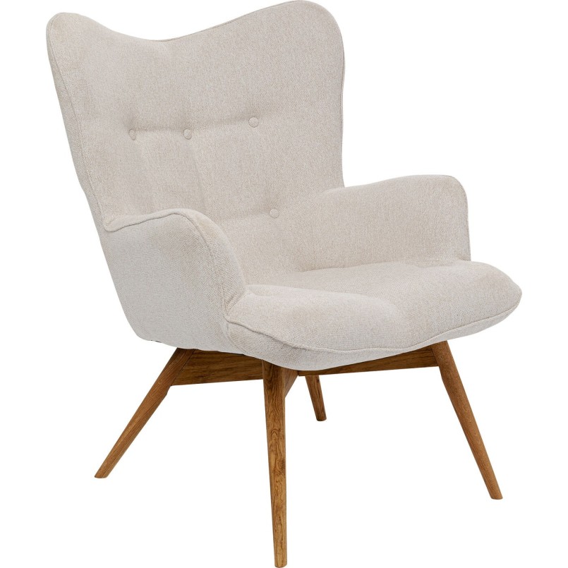 Fauteuil scandinave en tissu crème - Vicky - Kare Design