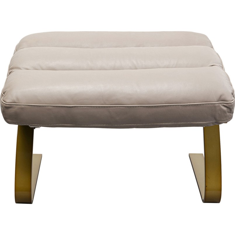Fauteuil en voetensteun van leer en verguld staal - Novel - Kare Design