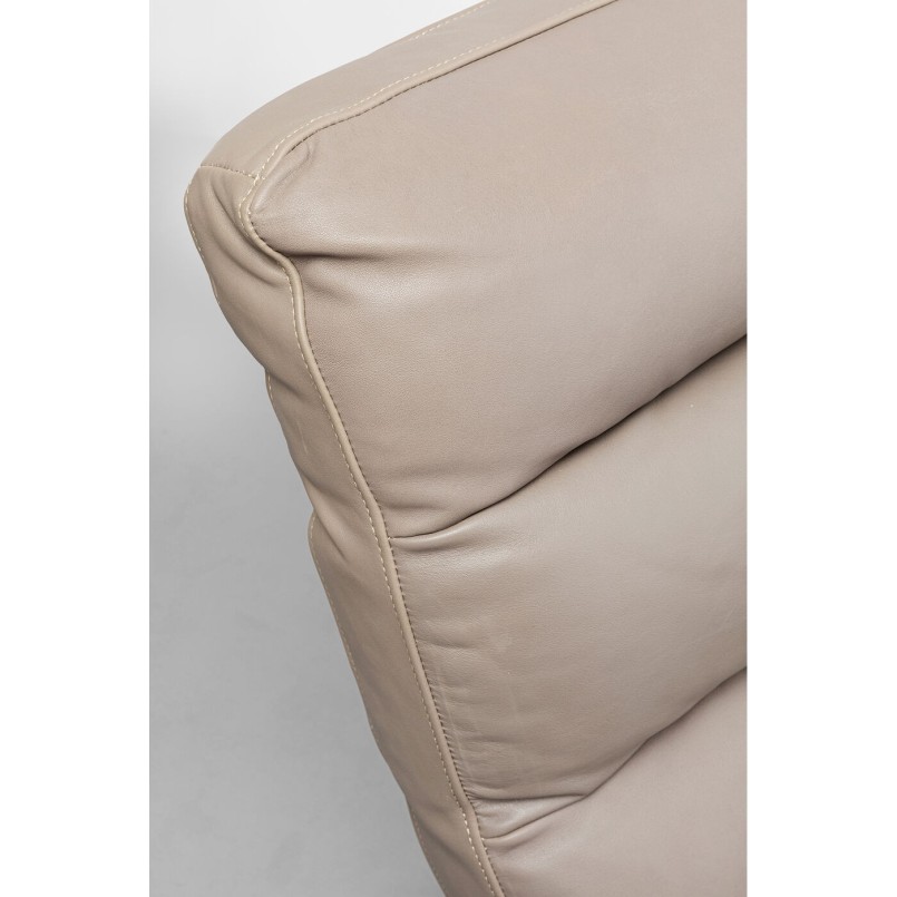 Fauteuil en voetensteun van leer en verguld staal - Novel - Kare Design