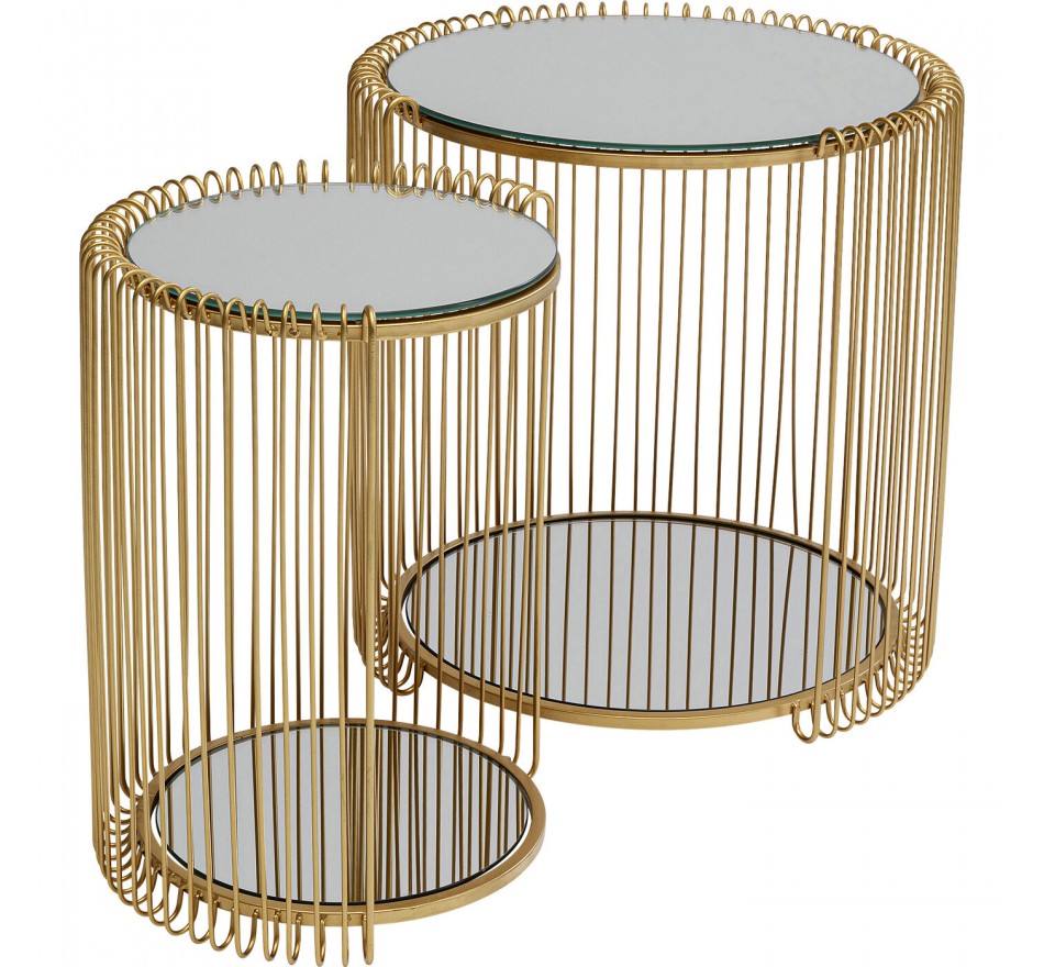 Tables d'appoint Wire Double laiton set de 2 Kare Design Tables d'appoint Wire Double laiton set de 2 Kare Design