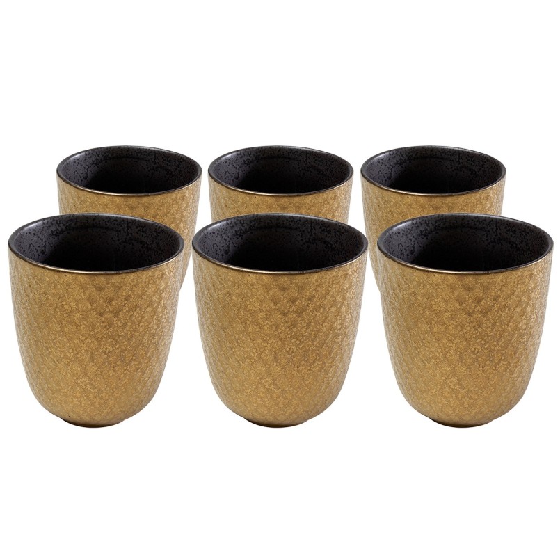 Gold and grey porcelain cups - Diva - Kare Design