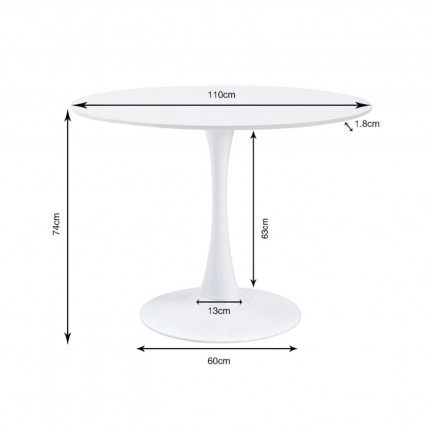 Table Schickeria Marbleprint White Ø110cm Kare Design