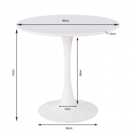 Table Schickeria Marbleprint White Ø80cm Kare Design