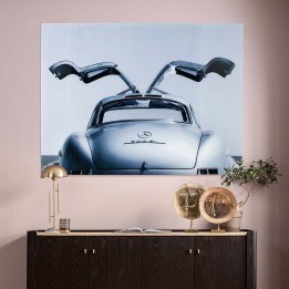Glasschilderij Auto - Oldtimer Zwart - Kare Design
