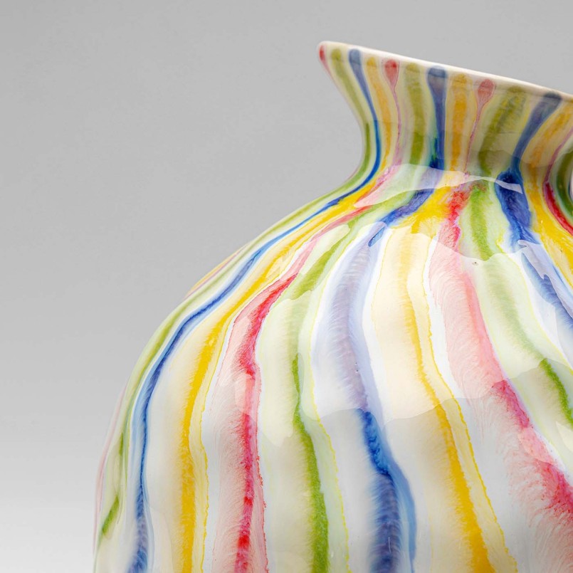 Witte steengoed vaas - Rivieren - Kare Design