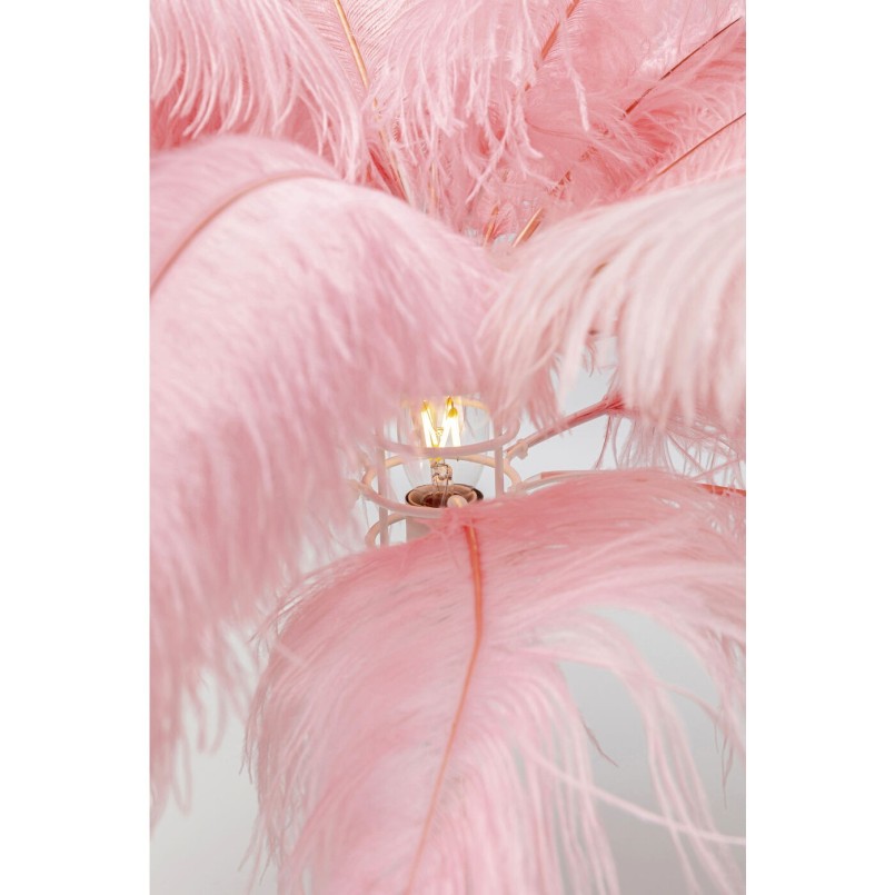 Lampe de table plumes roses Kare Design