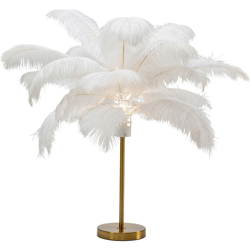 Lampe de table plumes blanches 60cm Kare Design