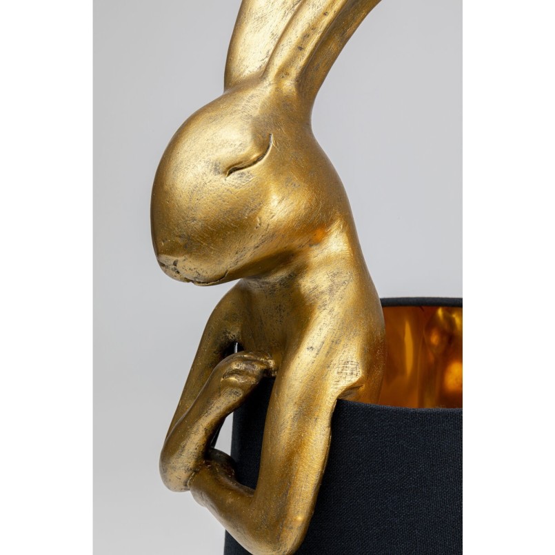 Lampe Animal lapin dorée et noire Kare Design