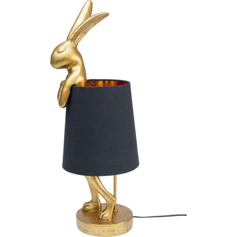 Lampe Animal lapin dorée et noire Kare Design