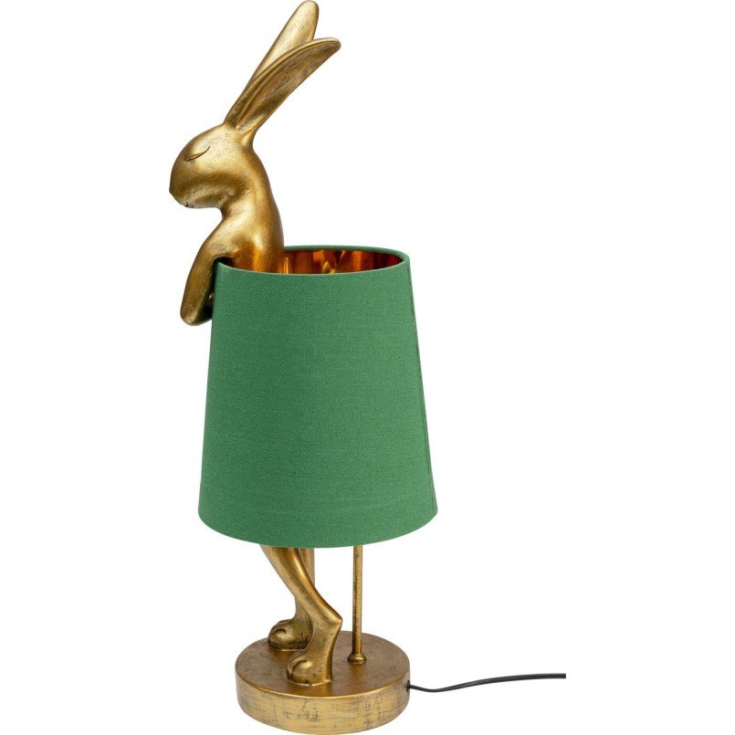 Lampe Animal lapin dorée et verte Kare Design