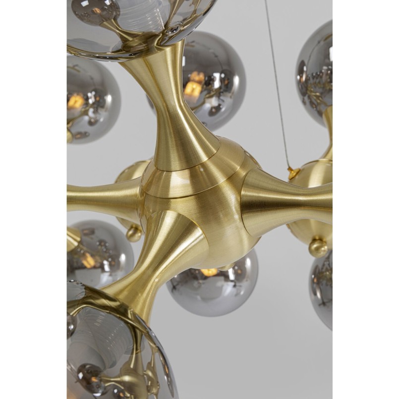 Glass and gold steel pendant lamp - Atomic Balls - Kare Design