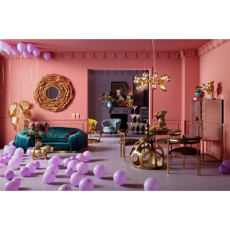 Moderne ophanging van glas en verguld staal - Atomic Balls - Kare Design