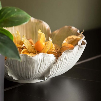 Deco Bowl Flower Bloom Creme Gold Ø25cm Kare Design