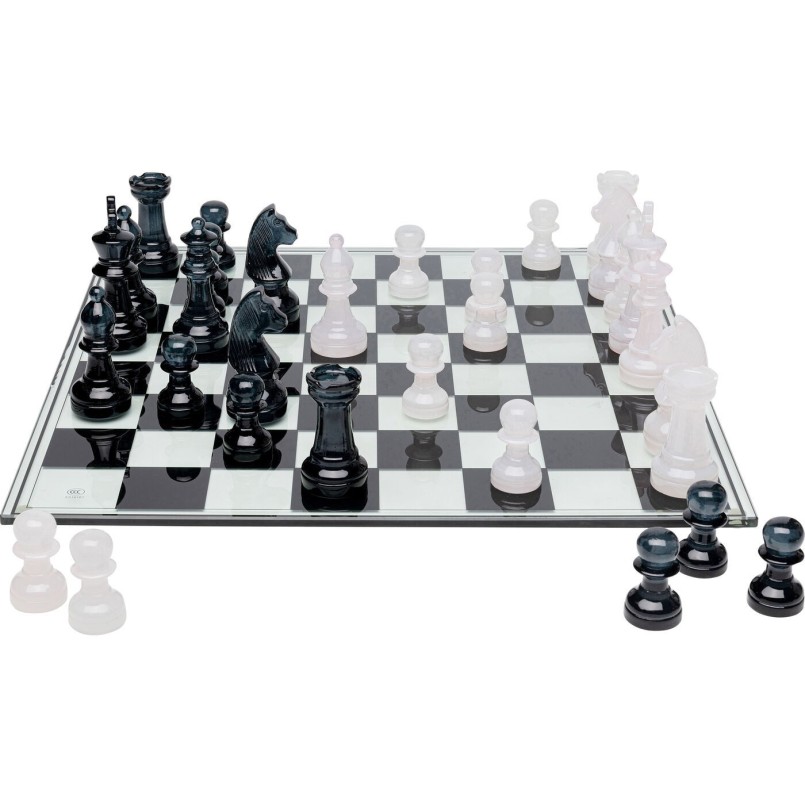 Zwart-wit transparant schaakspel - Kare Design