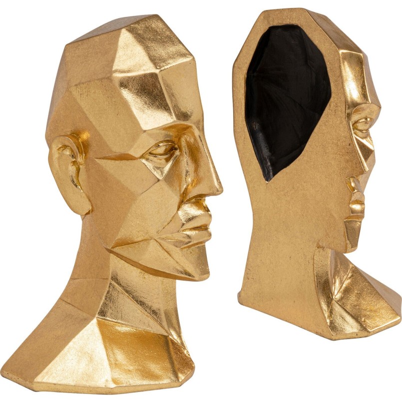 Gouden gezicht boekensteun - Kare Design