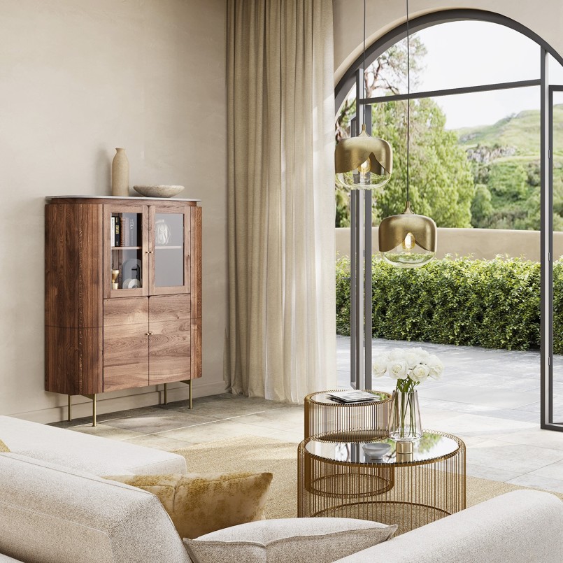 Vitrinekast massief mango - Grace - Kare Design