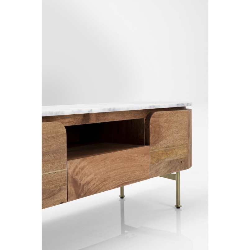 Houten TV-meubel met marmeren blad - Grace - Kare Design