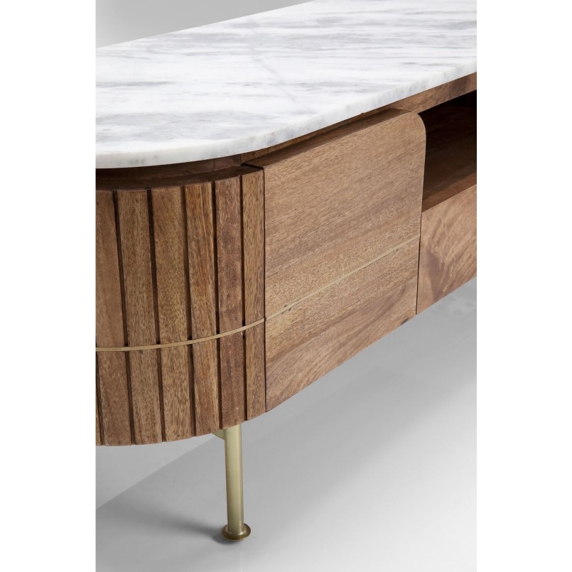 Wooden TV stand with marble top - Grace - Kare Design