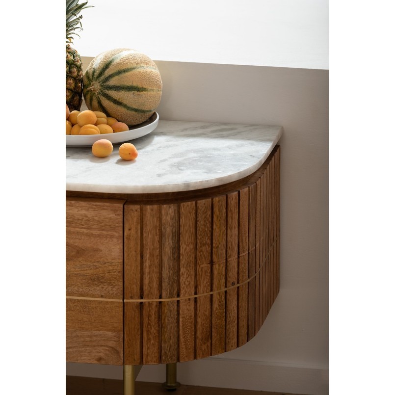 Houten TV-meubel met marmeren blad - Grace - Kare Design