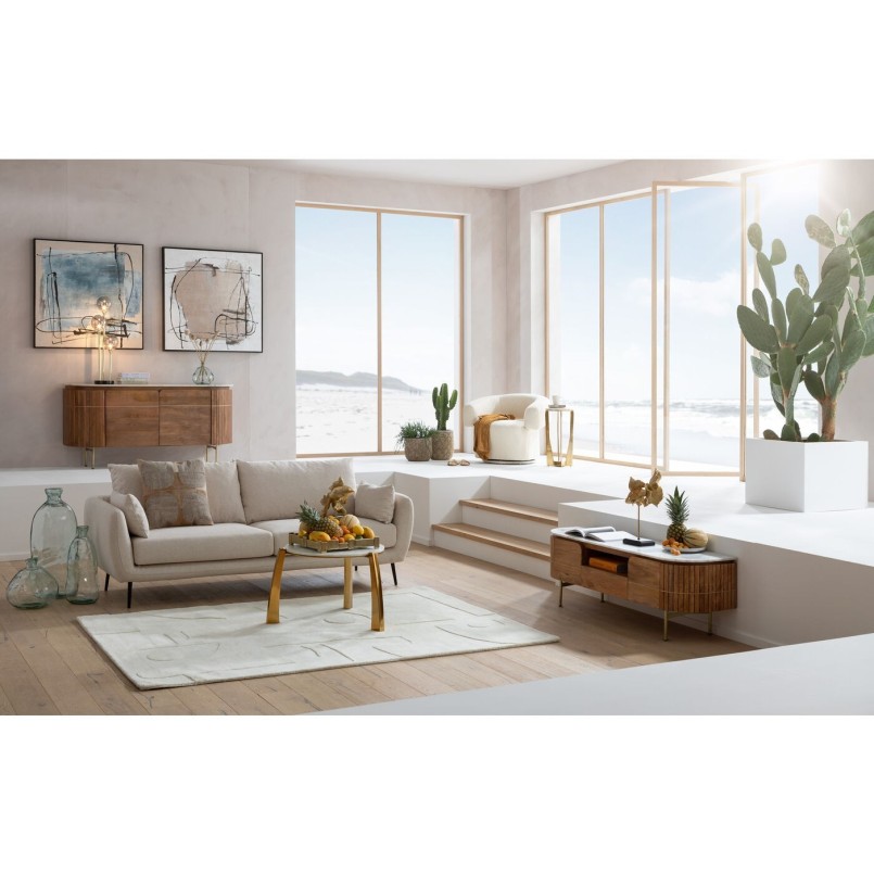 Wooden TV stand with marble top - Grace - Kare Design