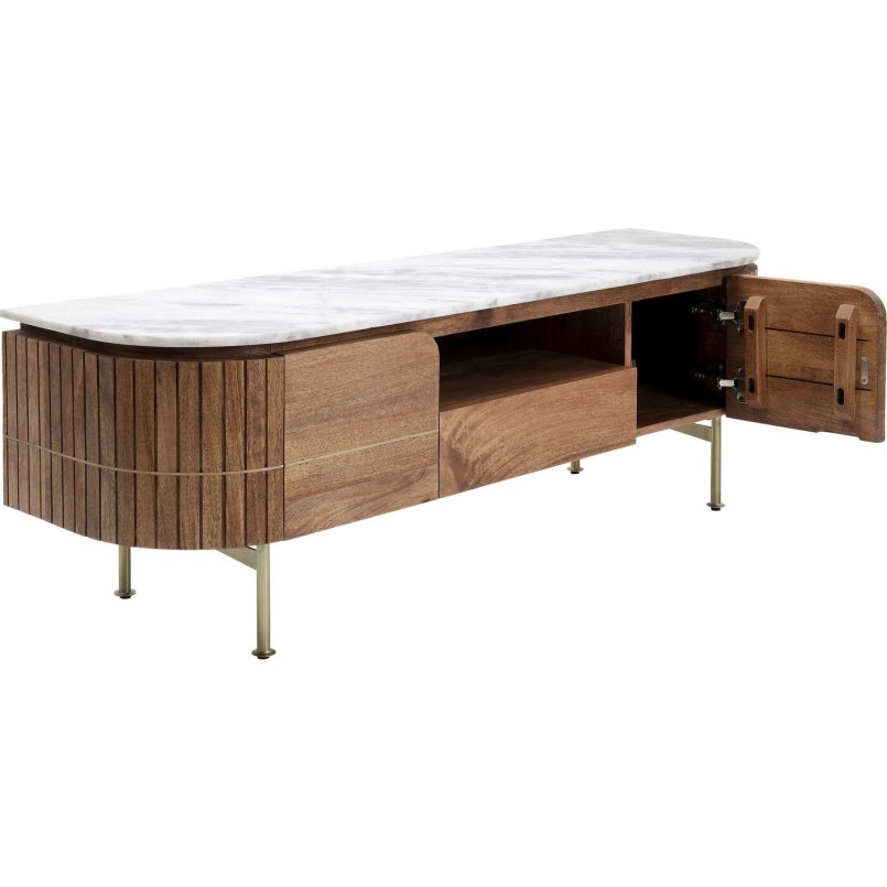 Wooden TV stand with marble top - Grace - Kare Design