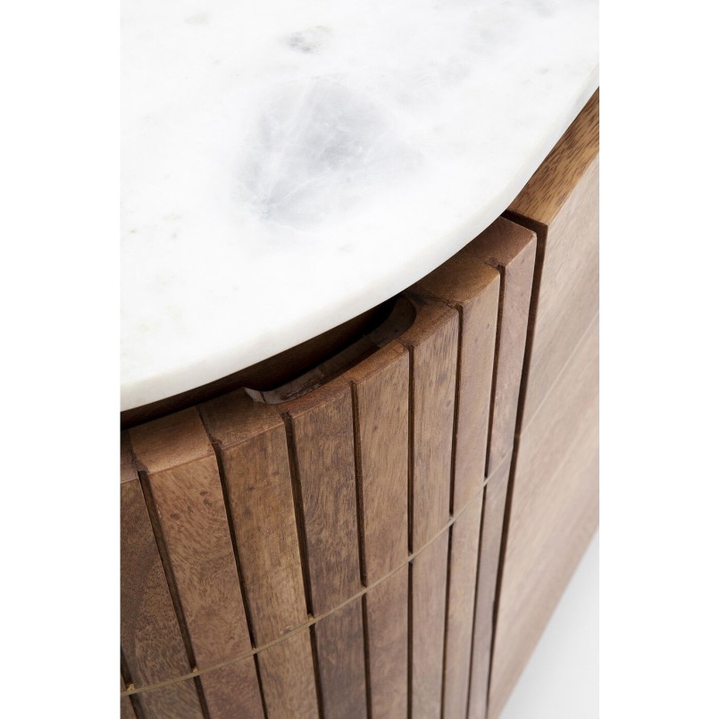 Solid mango and white marble sideboard - Grace - Kare Design