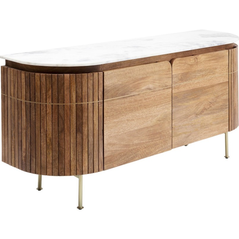 Solid mango and white marble sideboard - Grace - Kare Design