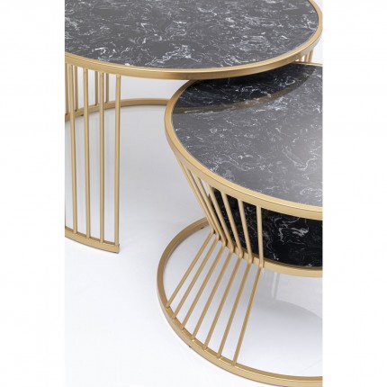 Coffee Table Roma (2/Set) black and gold Kare Design