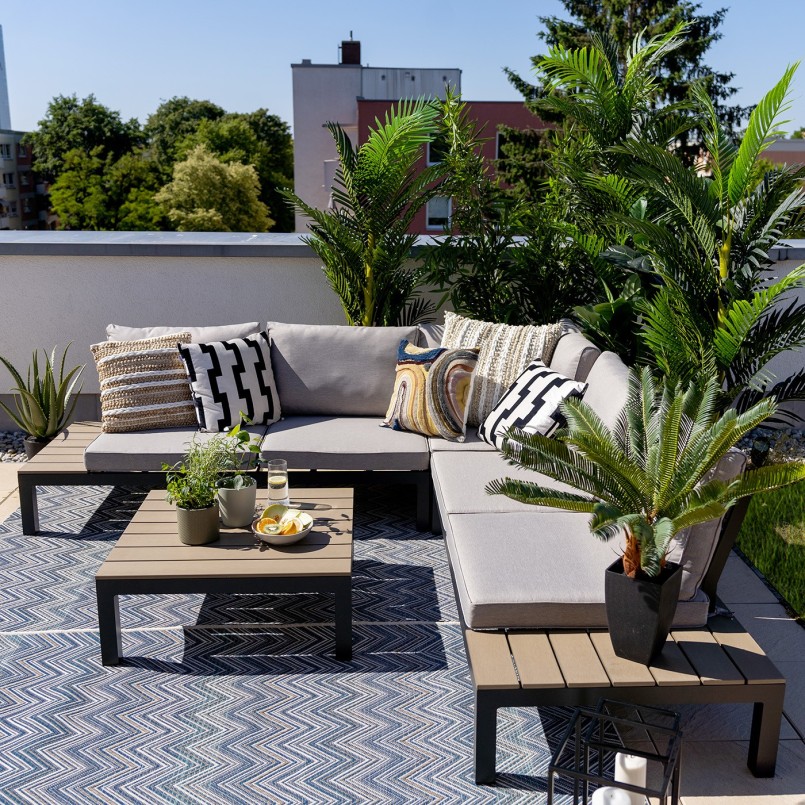 Salon de jardin noir et gris - Holiday - Kare Design