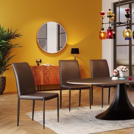 Brown leather chair - Milano - Kare Design