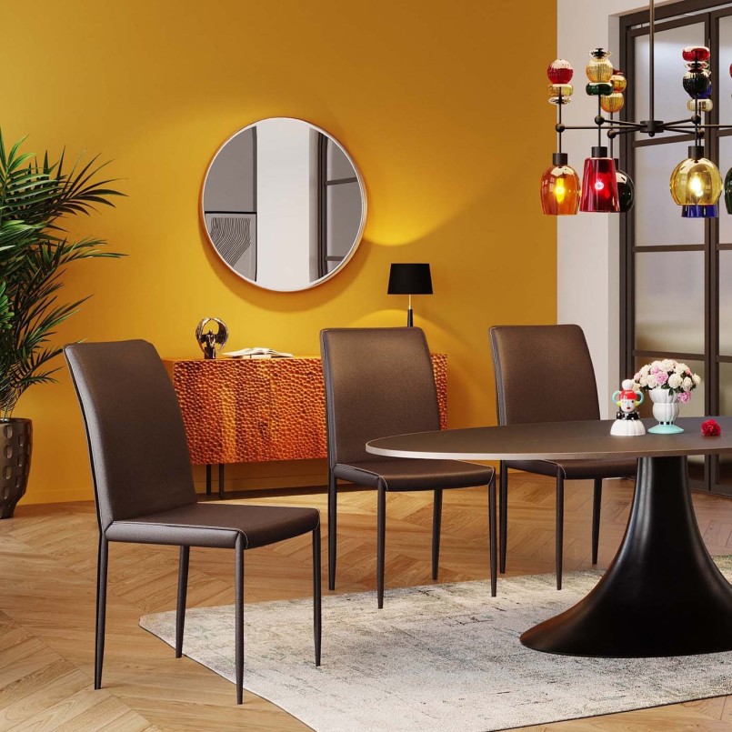 Brown leather chair - Milano - Kare Design