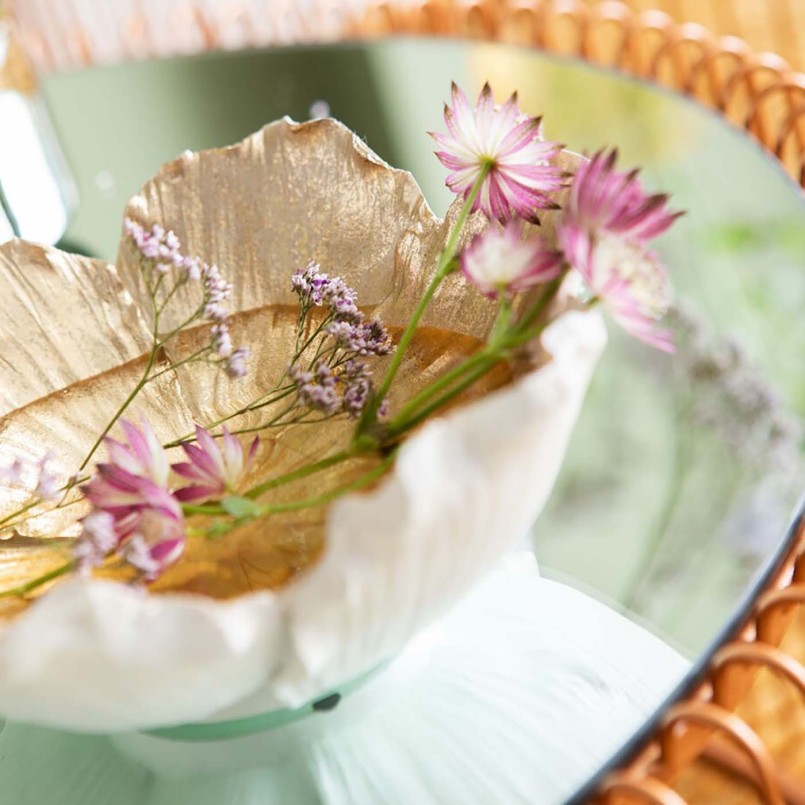 Coupe fleur dorée et blanche - Kare Design