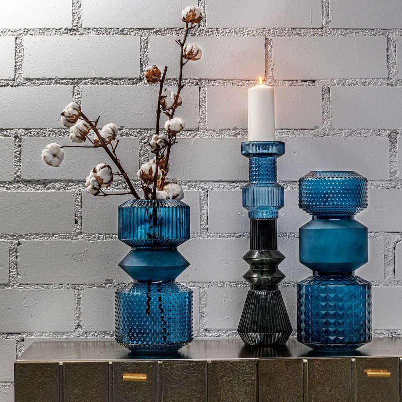 Vase en verre bleu - Marvelous Duo - Kare Design