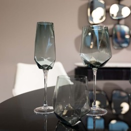 Gerookte glazen champagneglazen - Diamant - Kare Design