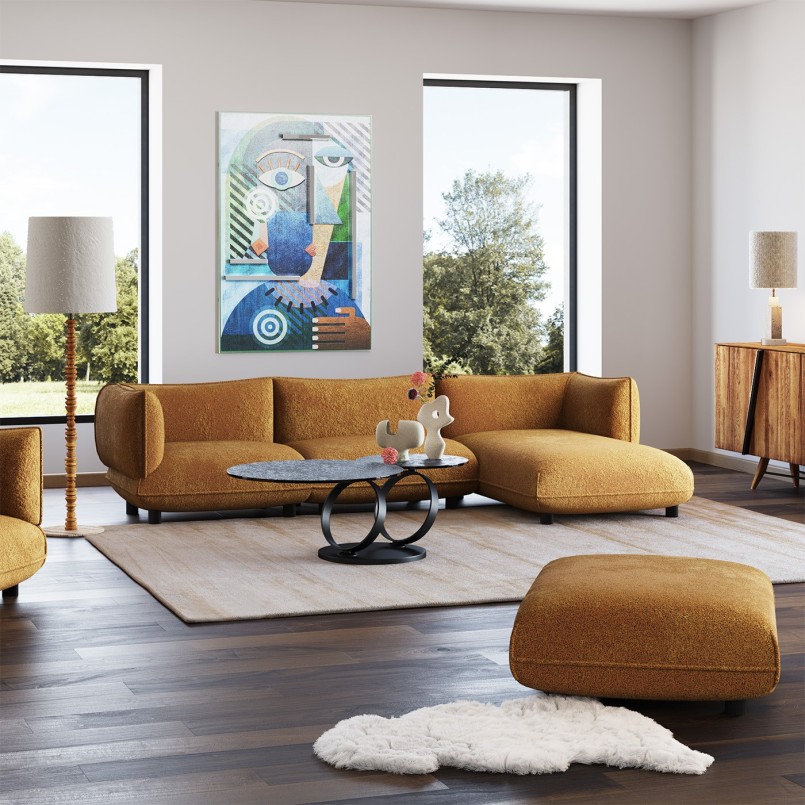 Salontafel van zwart structuurglas - Beverly Bubble - Kare Design