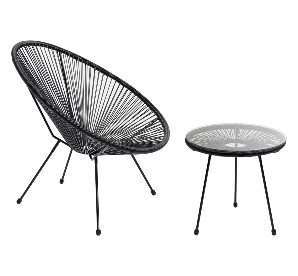 Salon de jardin Acapulco Mono noir Kare Design