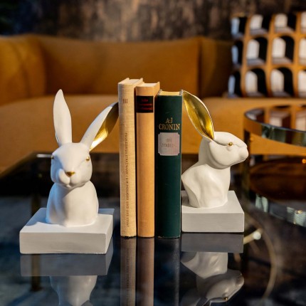 Bookend rabbit white and gold (2/Set) Kare Design