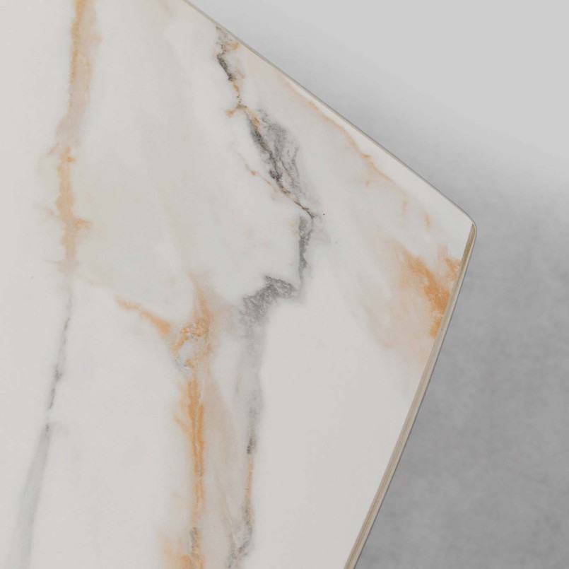 Contemporary white stoneware extensible table - Twist - Kare Design