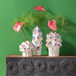 Veelkleurige aardewerk vaas - Collina - Kare Design