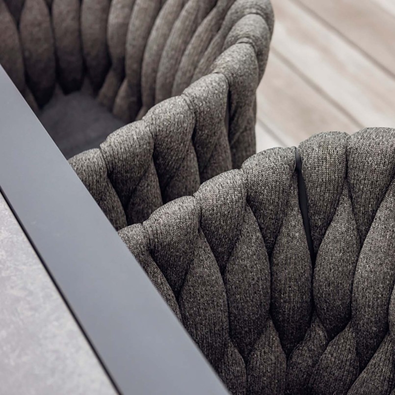 Chaise de jardin gris anthracite en aluminium - Vigo - Gescova