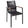 Black garden chair with teak armrests - Aruba - Gescova